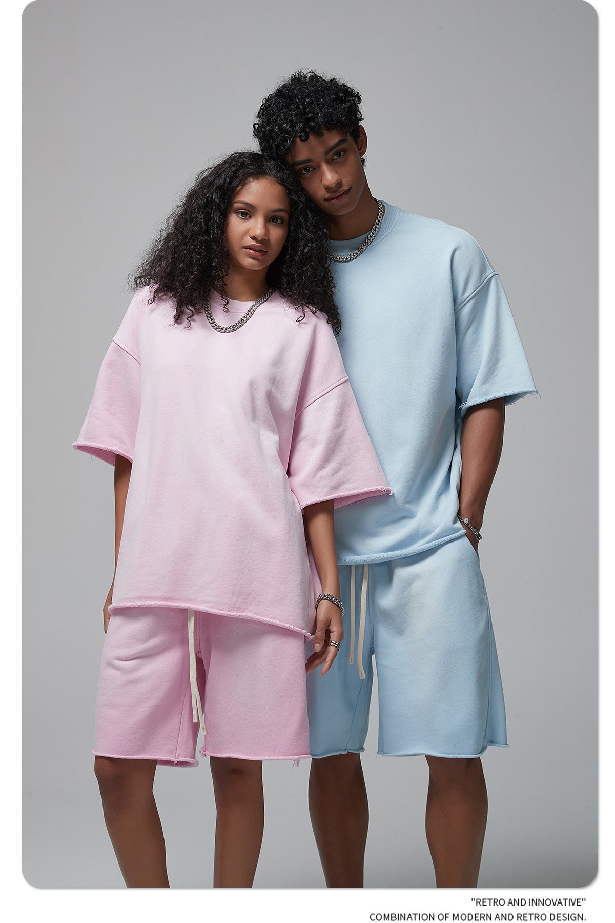 Oversize Spray-dyed Short-sleeve T-shirt & Spray-dyed Short Sweatpants Setup