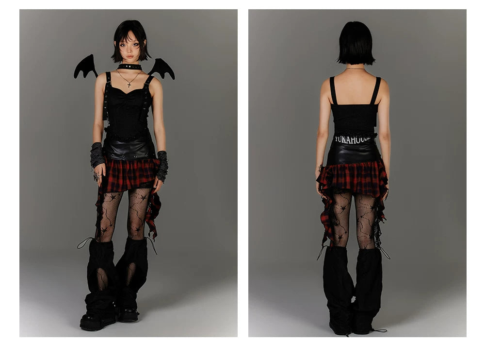 Strap Buckle Lace Corset Top