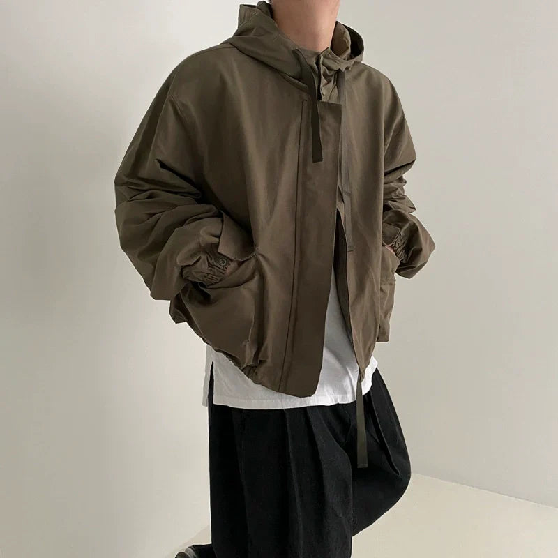 Standing Collar Outdoor Hooded Jacket