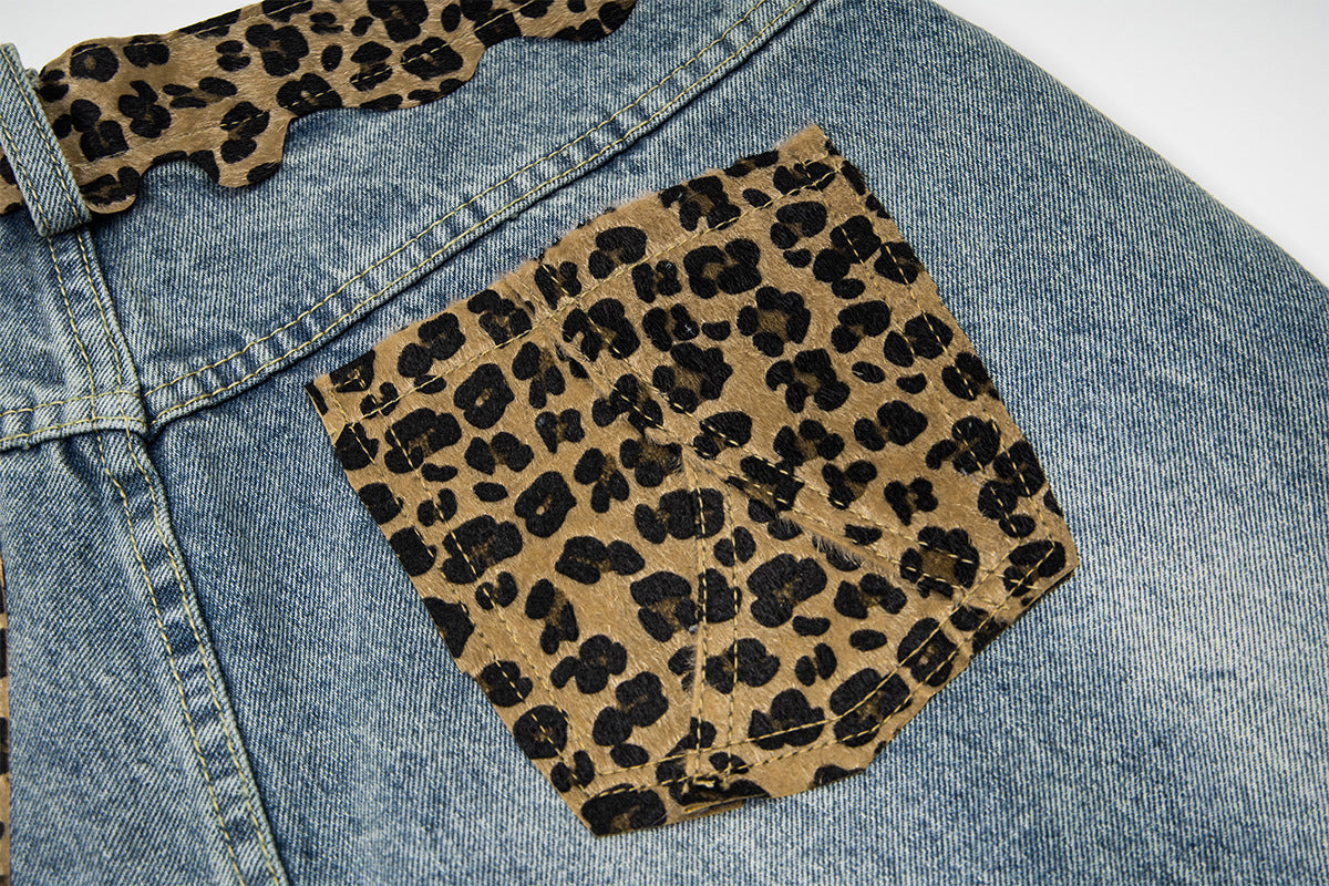 Leopard Print Damage Jort