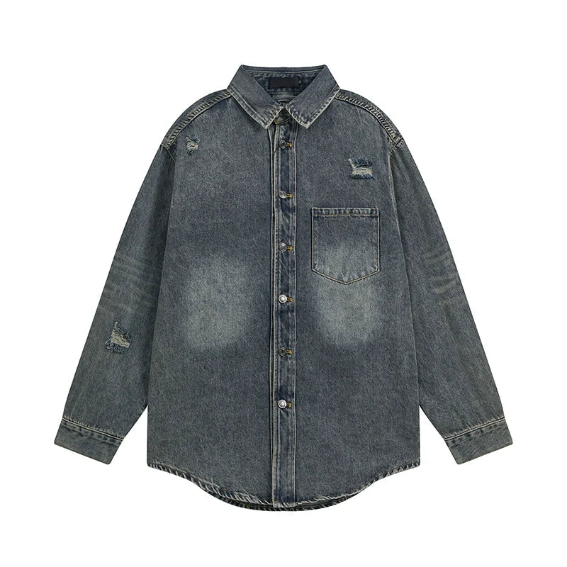 Oversize Denim Long Sleeve Shirt