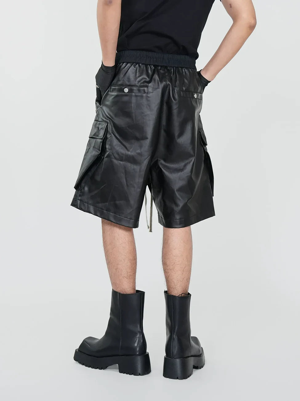 Matte Coated Multi-Pocket Straight Cargo Short