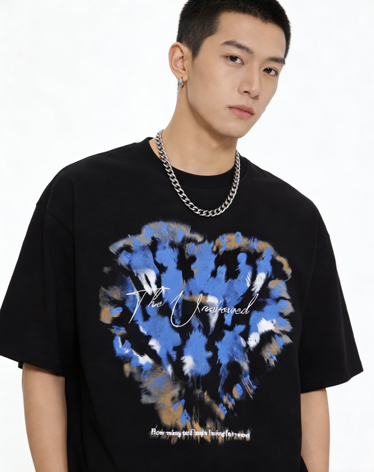 Heart Graffiti Oversize Short Sleeve T-Shirt