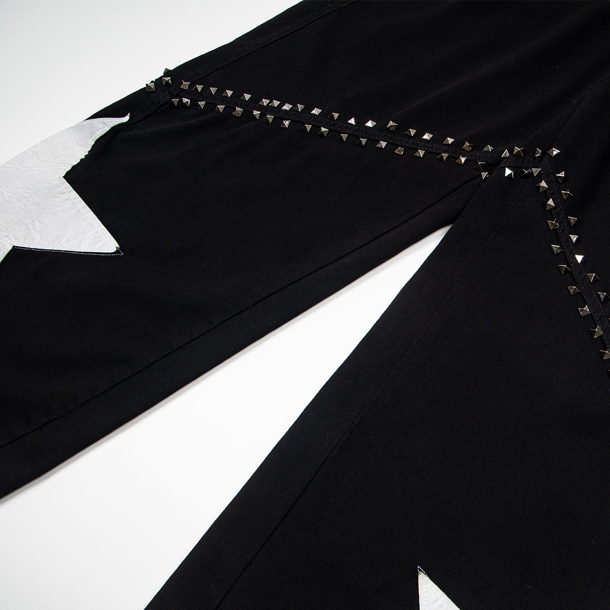 Star Studs Wide Leg Denim Jeans