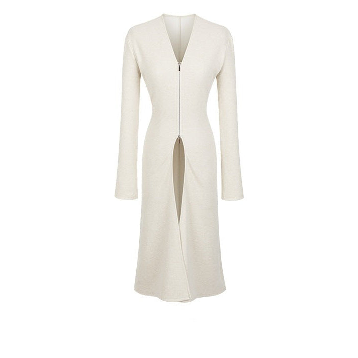 Gilet long en maille zippé