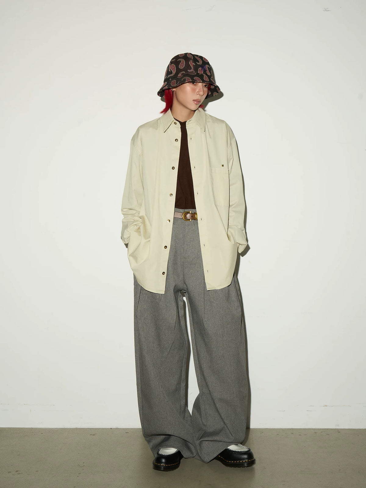 Pleats High Waist Wide Leg Trousers