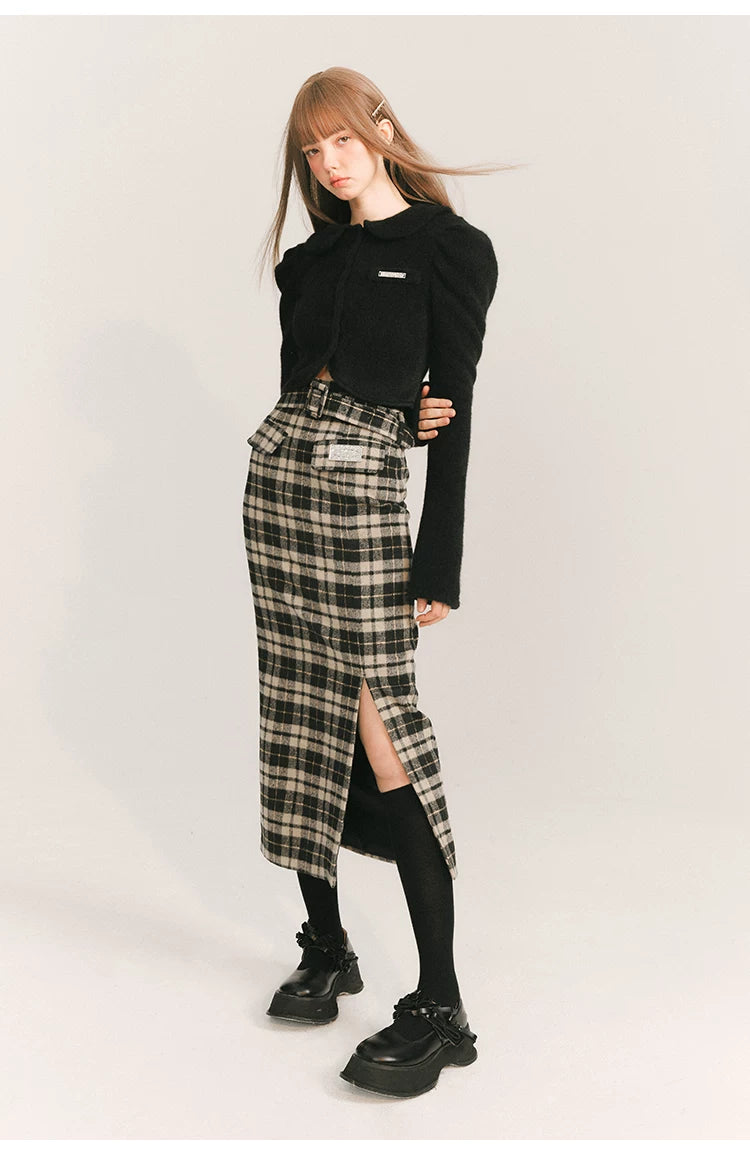 Cropped Round Collar Button Jacket