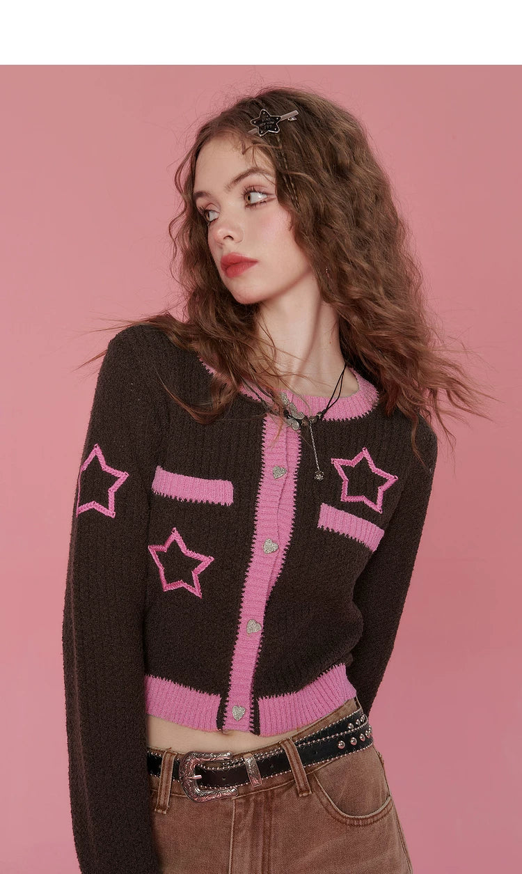 Cropped Knit Cardigan
