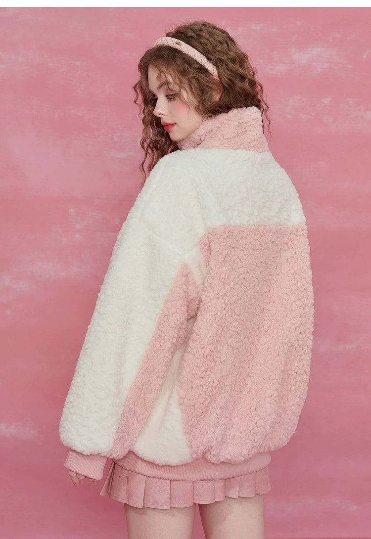 Colorblock High-Neck Puffer Jacket