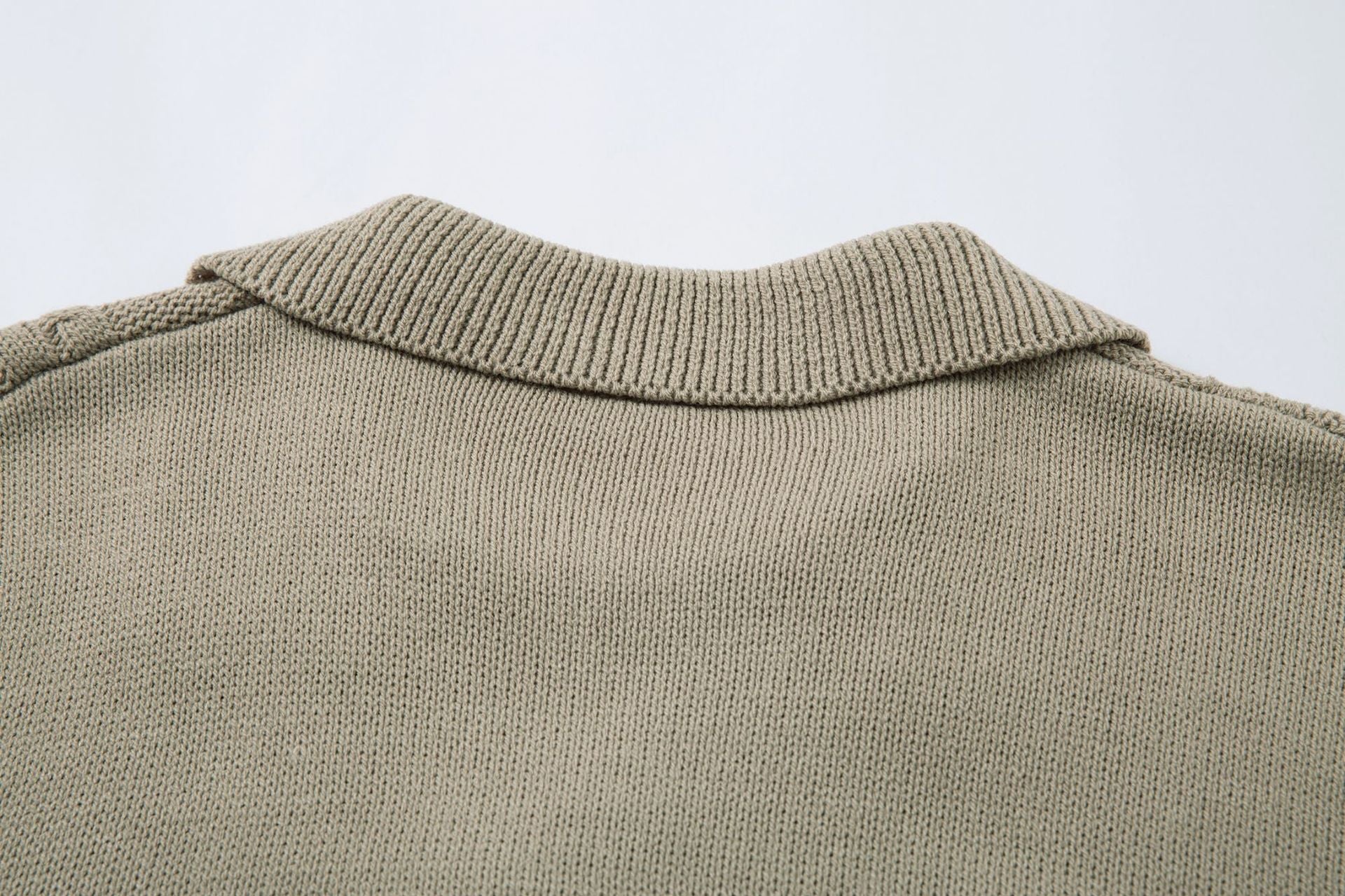 Oversize Hollow Short Sleeve Knit POLO Shirt