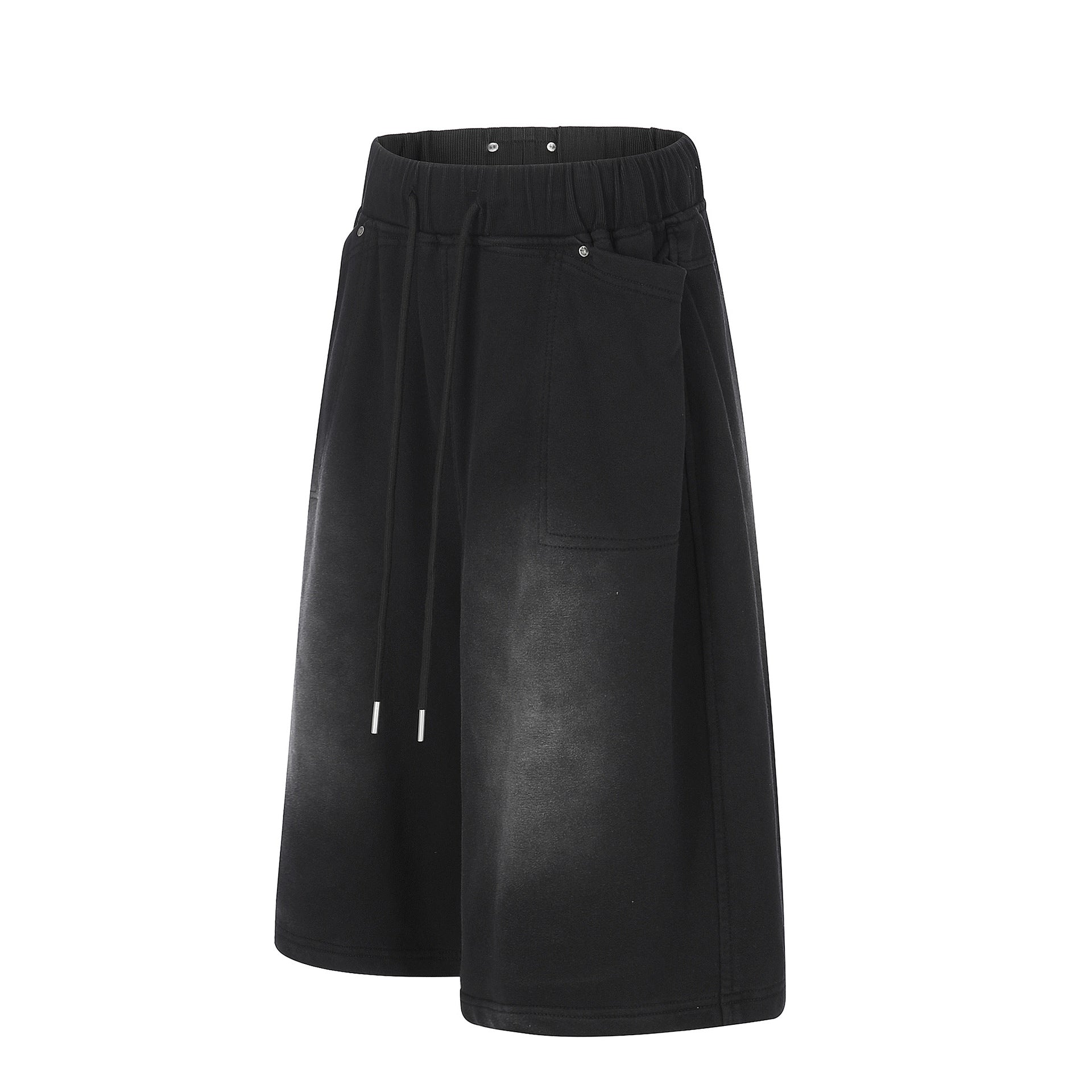 Washed Wide Leg Half Sweatpants