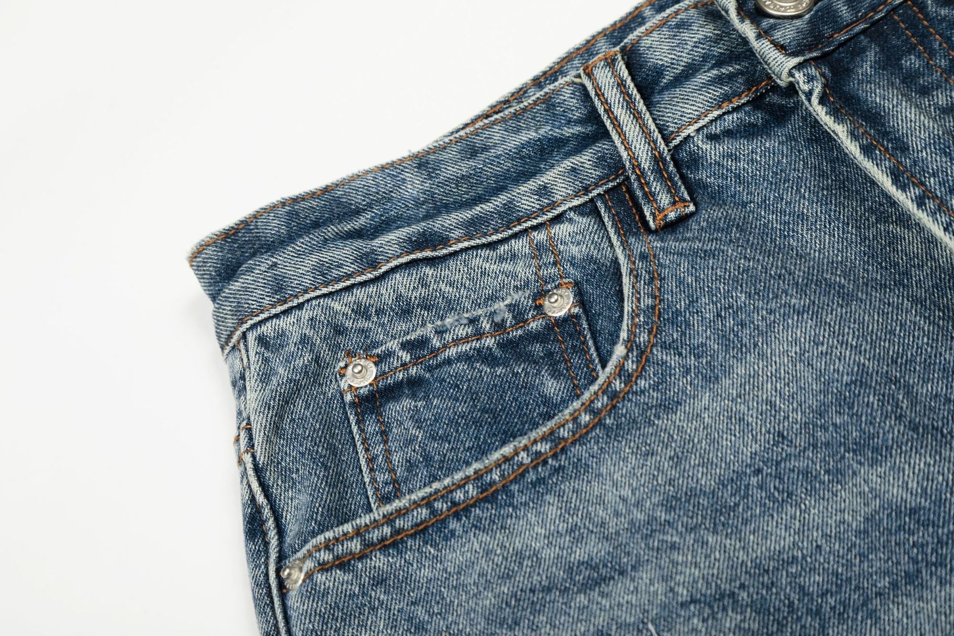 Paint Splatter Curved Denim Jeans