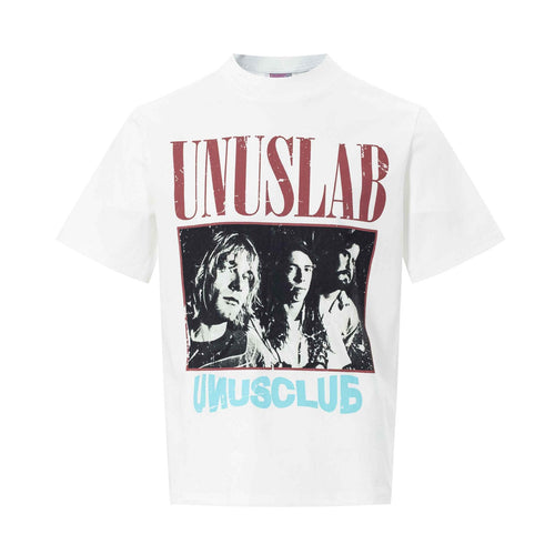 Graphic Portrait Print Short Sleeve T-Shirt - White / S