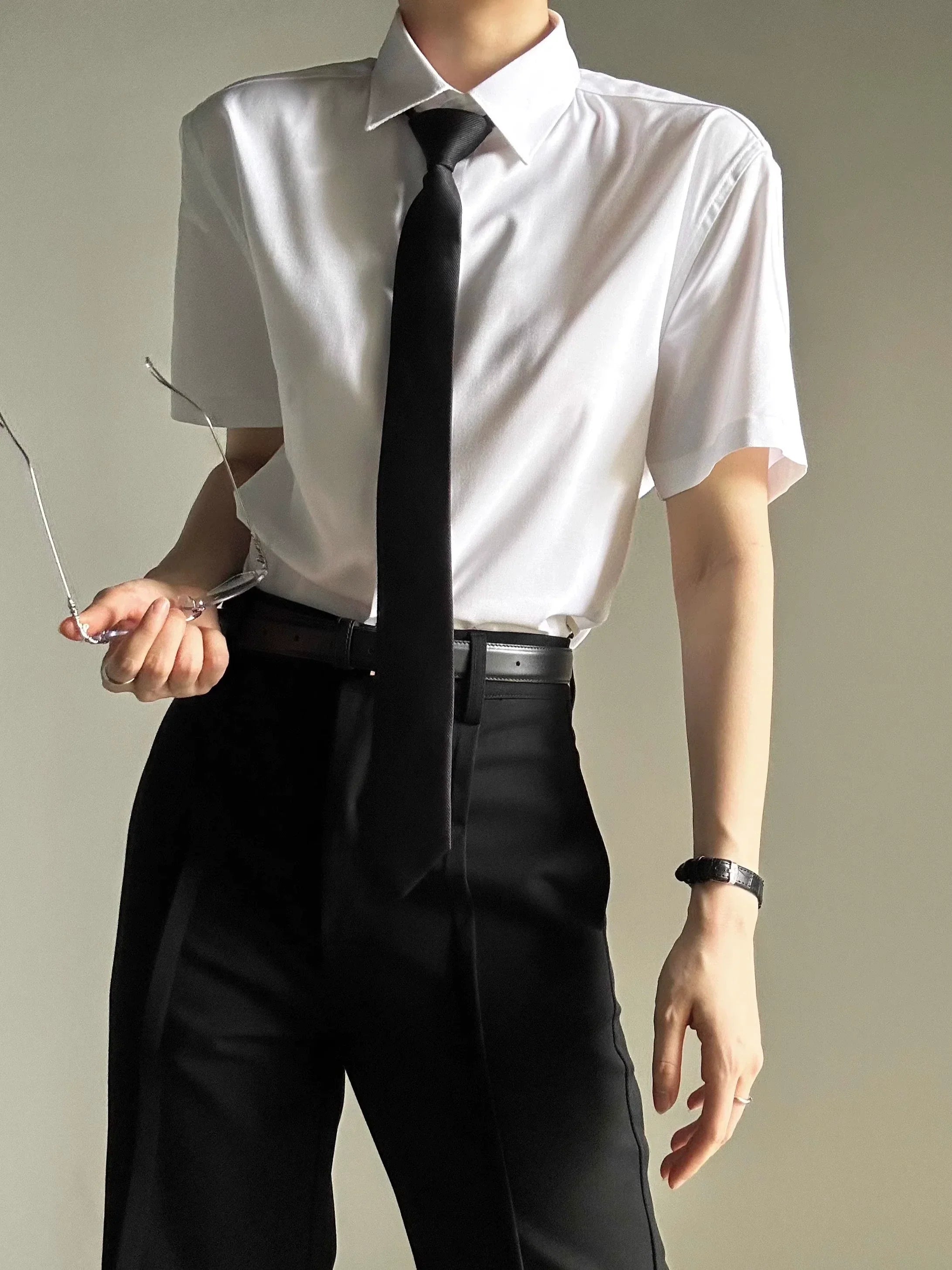 Plain Design Short Sleeve Shirt