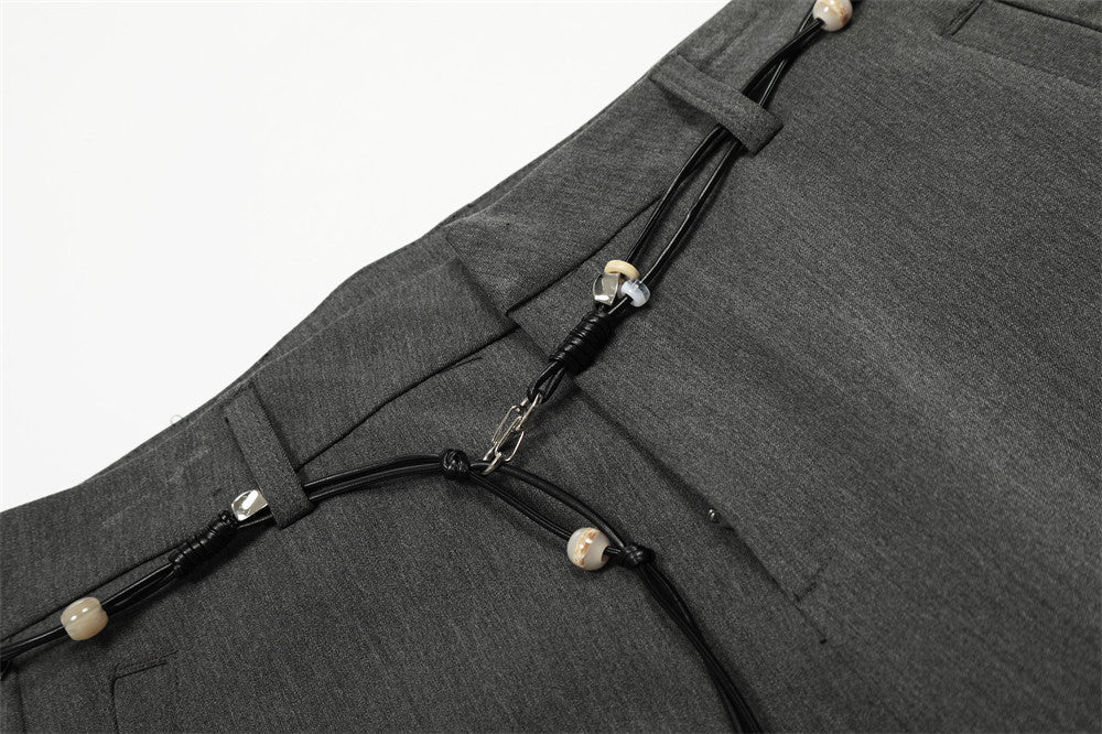DAXUEN Wide-leg loose-fit trousers with decorative belt