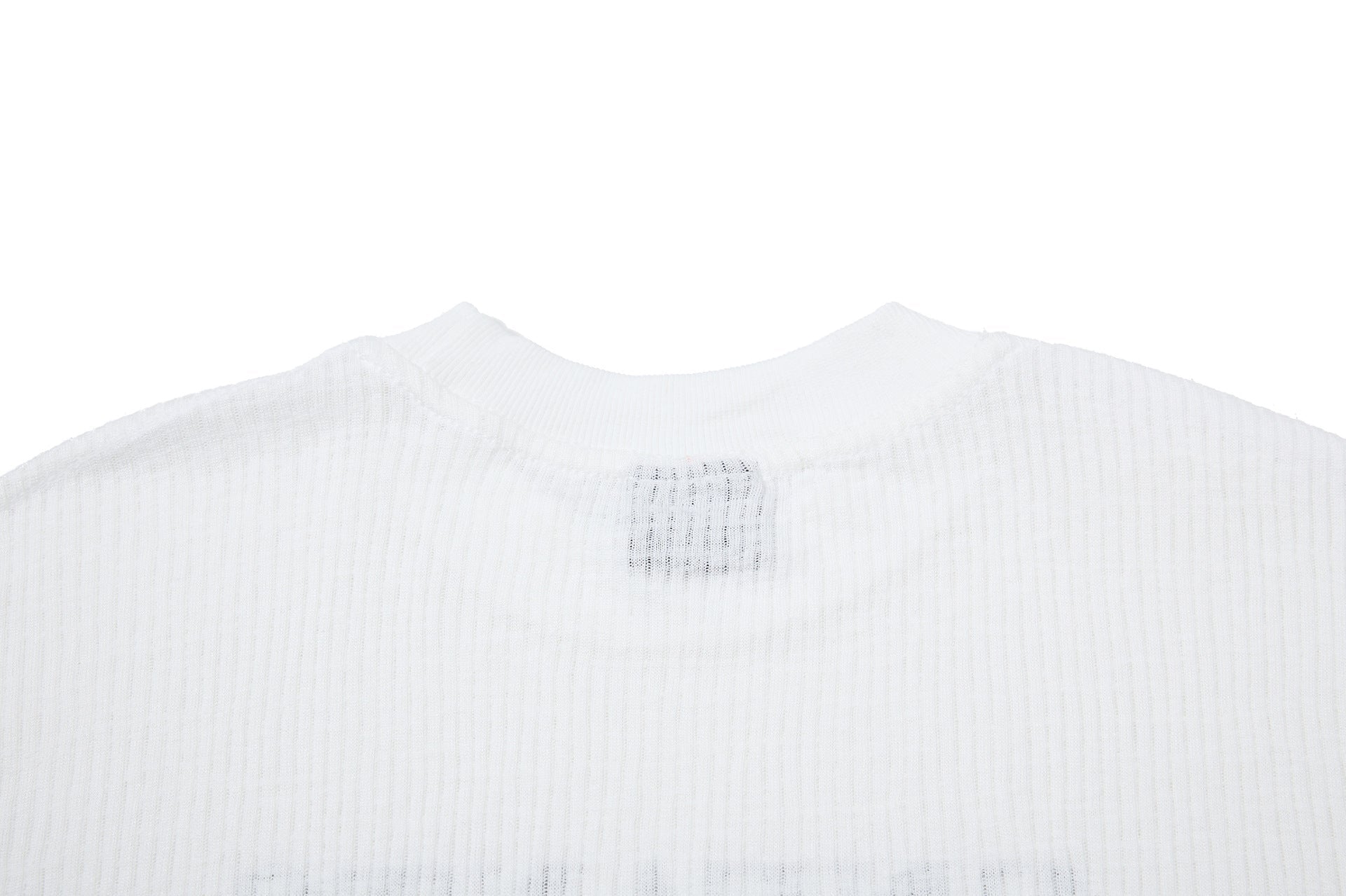 Ribbed Graphic Art Print Short Sleeve T-Shirt