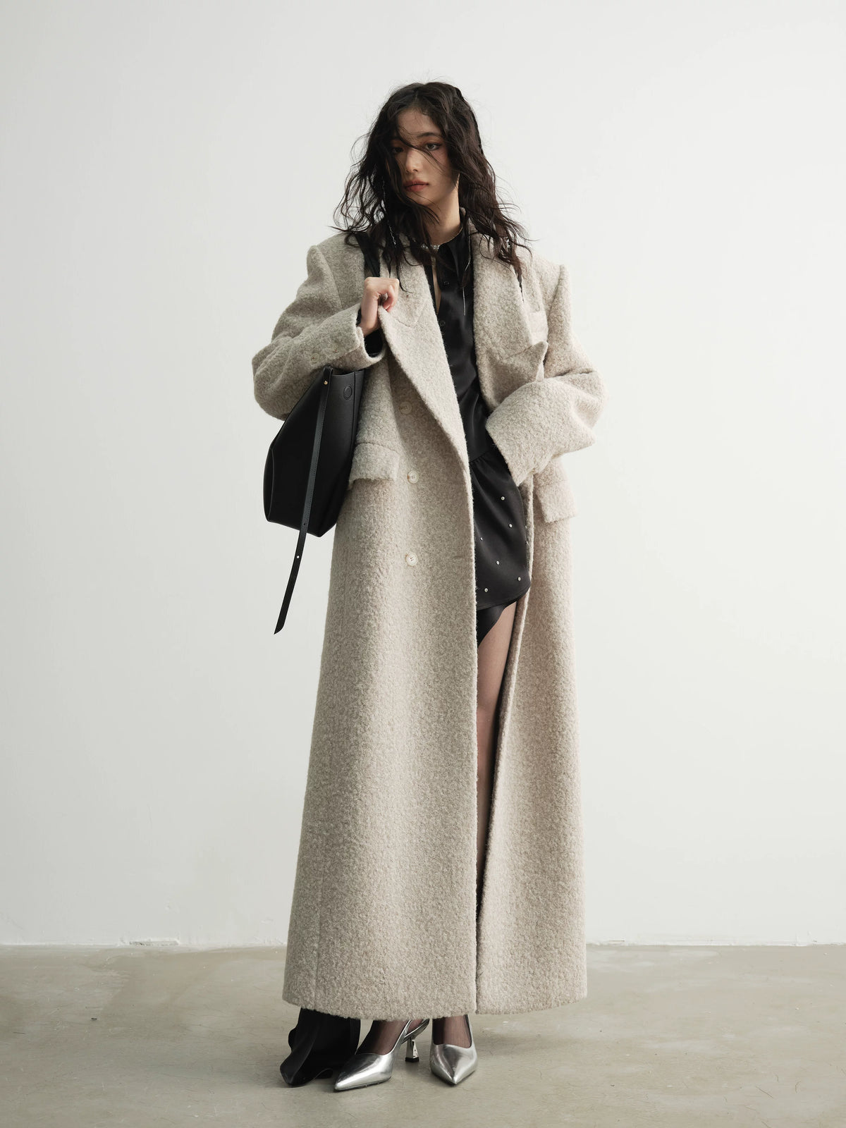 Double Breasted Wool Long Coat