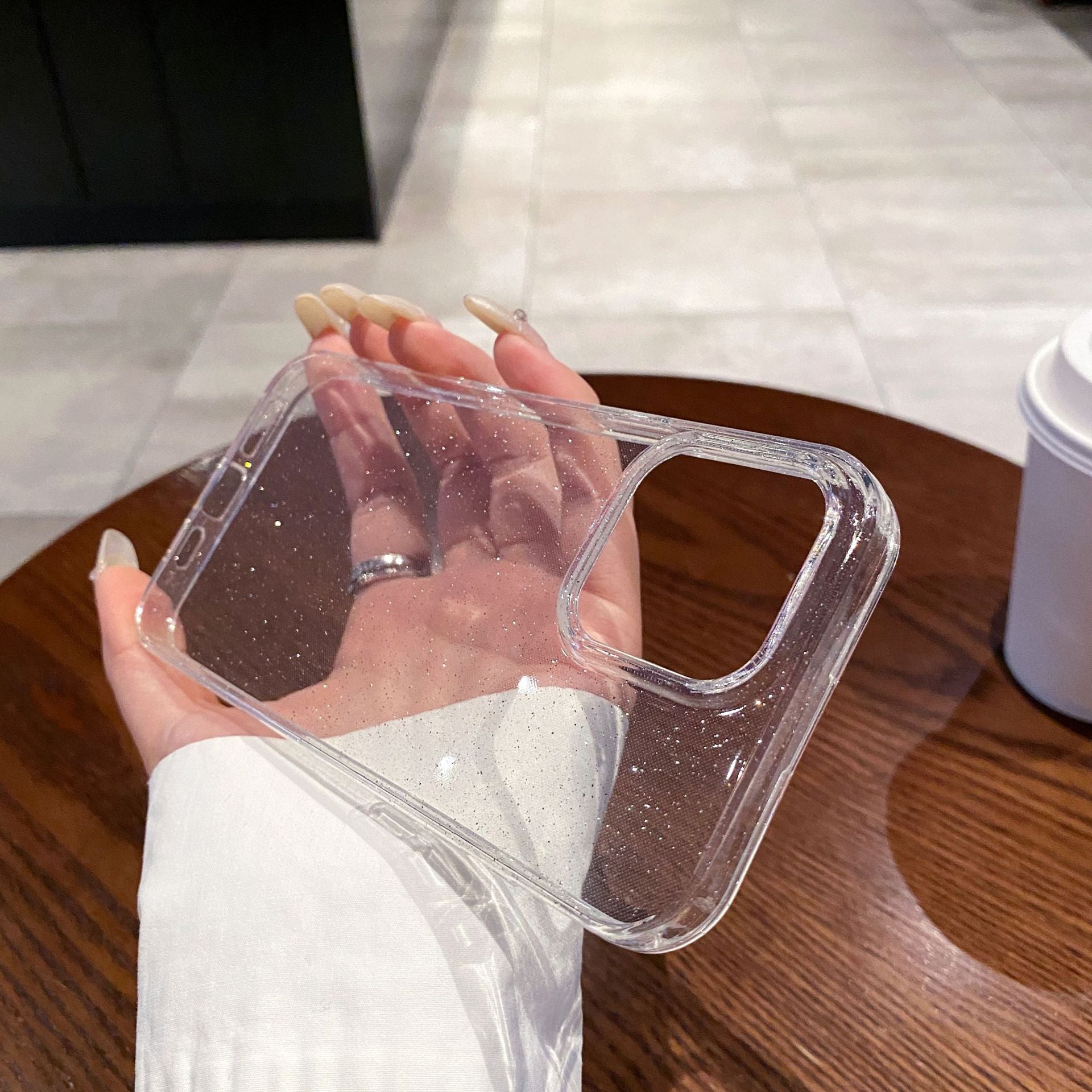 Transparent Fine  Simple Glitter Case