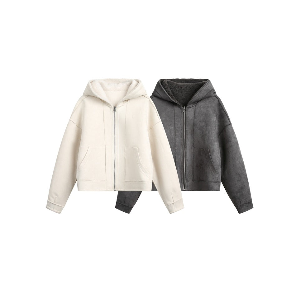 Chaqueta unisex retro de lana de cordero de doble cara