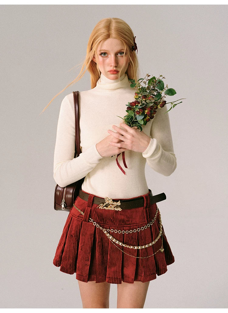 Ensemble veste zippée en velours, jupe courte plissée et jupe sirène