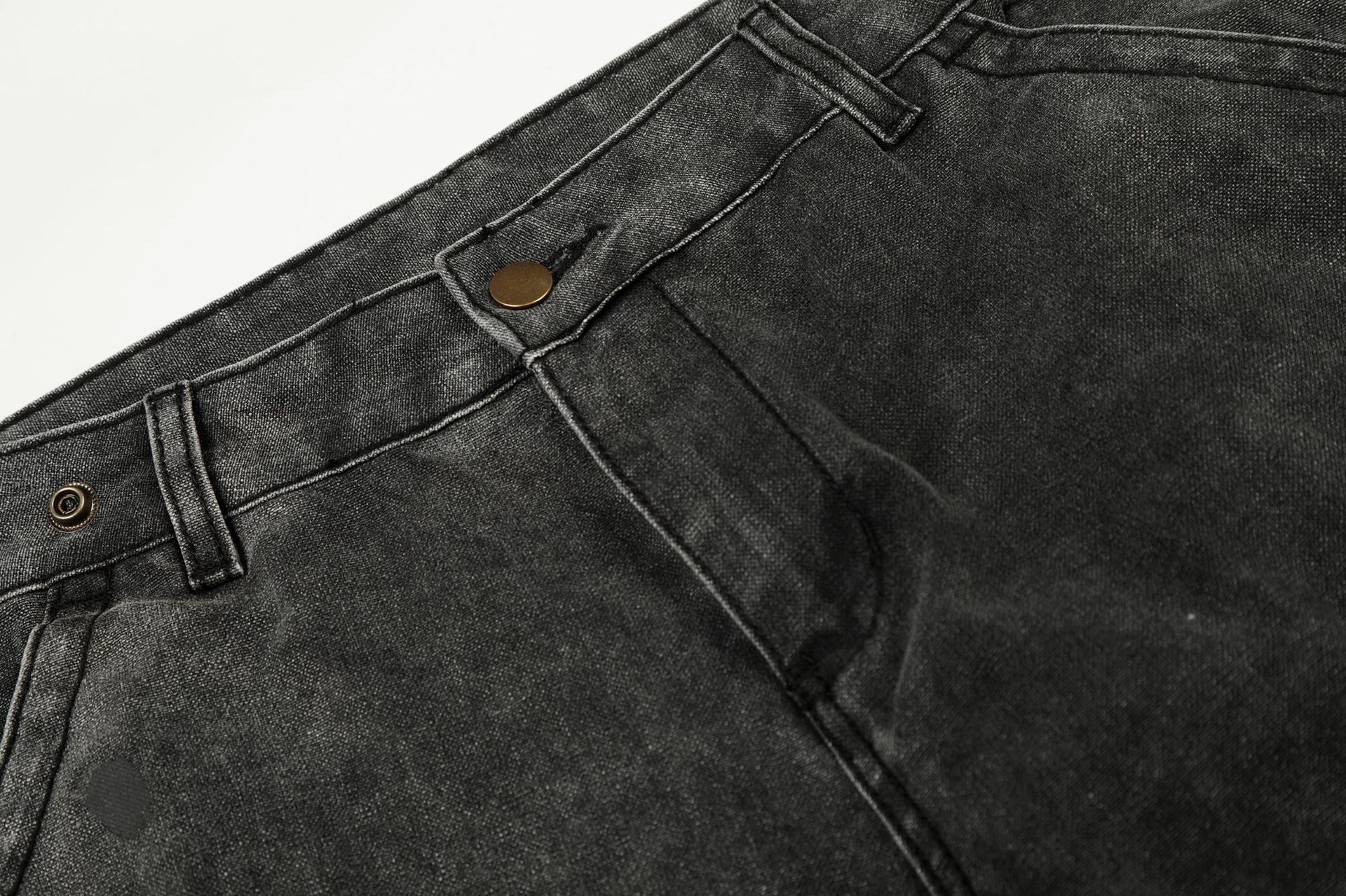 Washed Paint Straight Denim Jeans