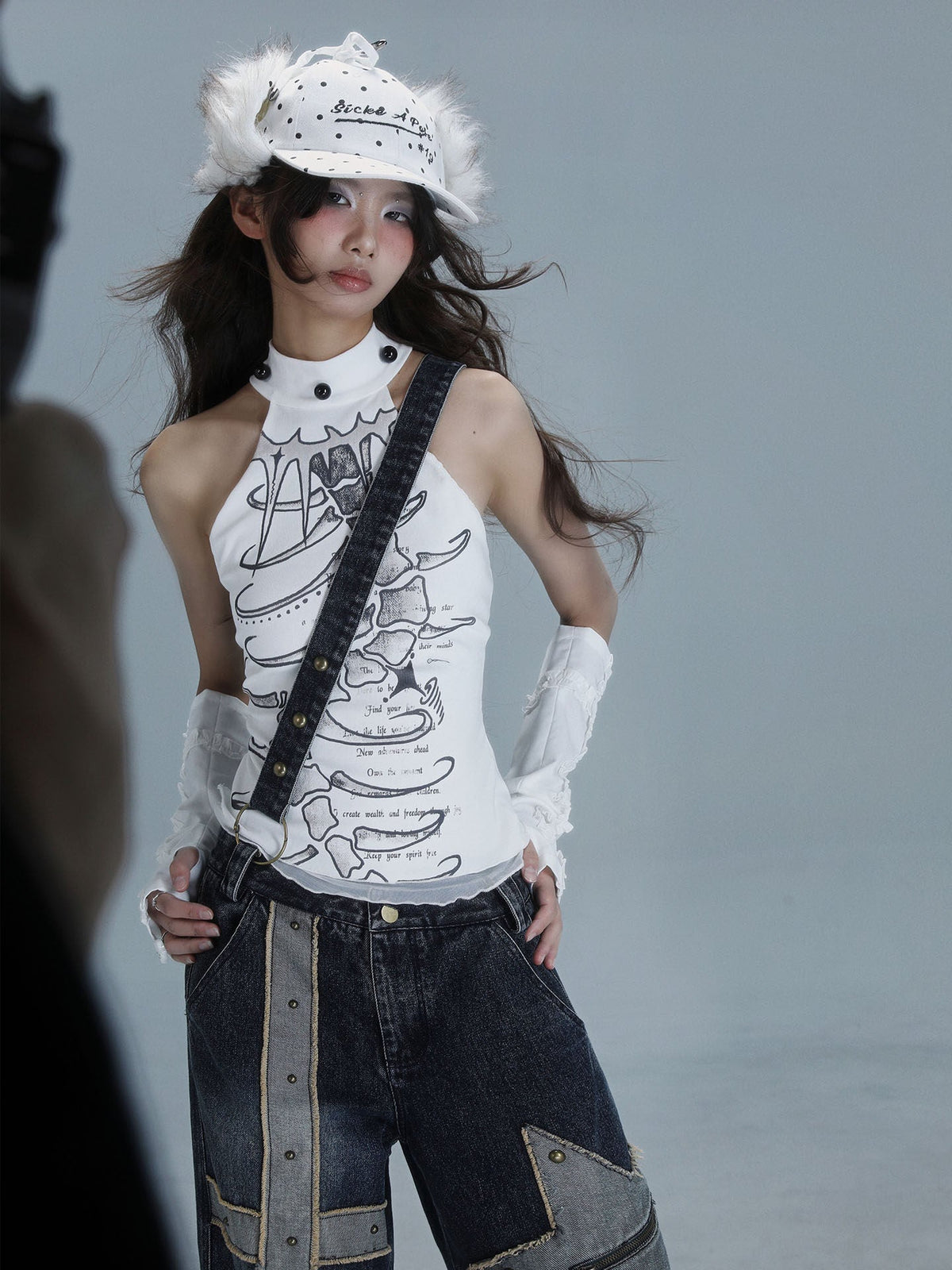 Print Halter Neck Slimming Tank Top