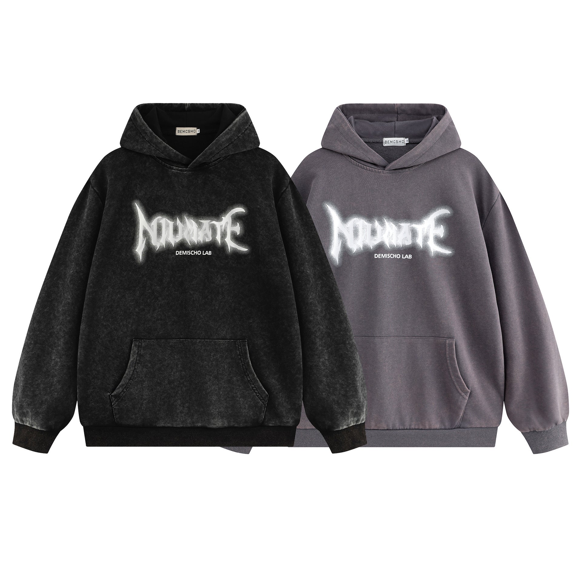 Washed Letter Print Oversize Hoodie