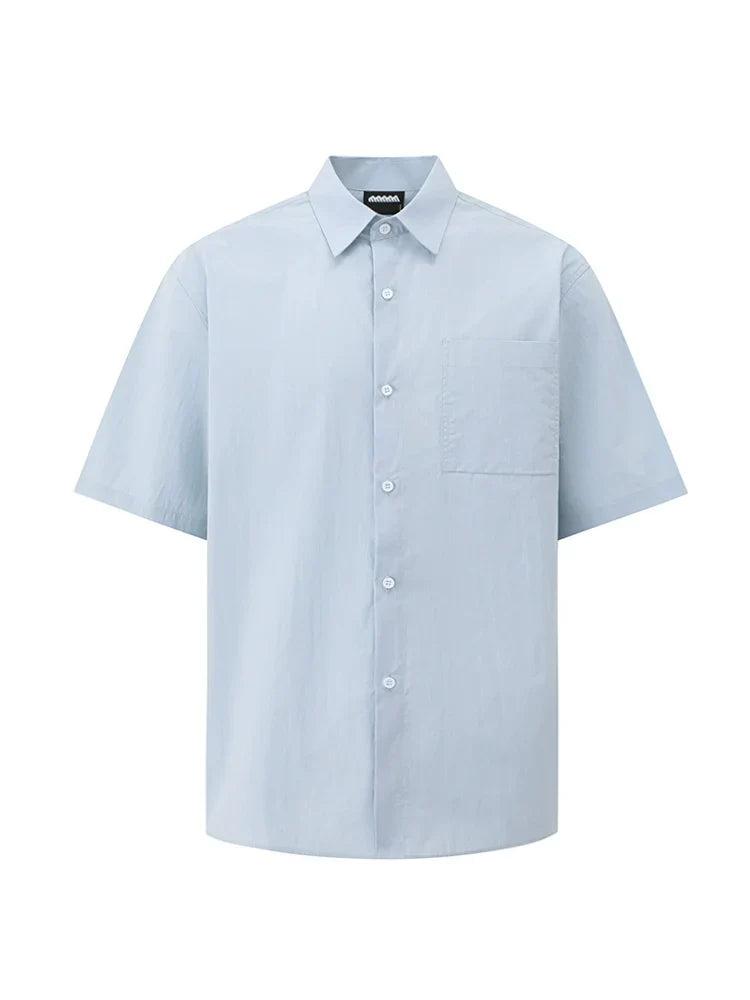 Solid Color Oversize Short Sleeve Shirt