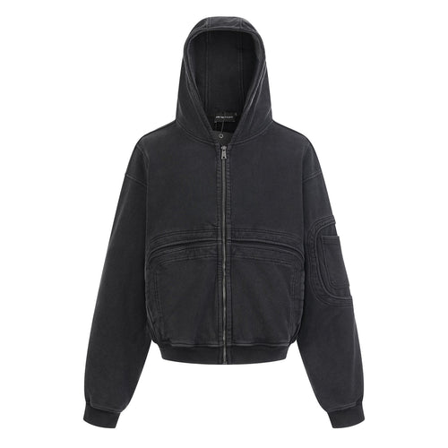 Moletom com Capuz Zíper Lavagem Heavyweight - Preto / S
