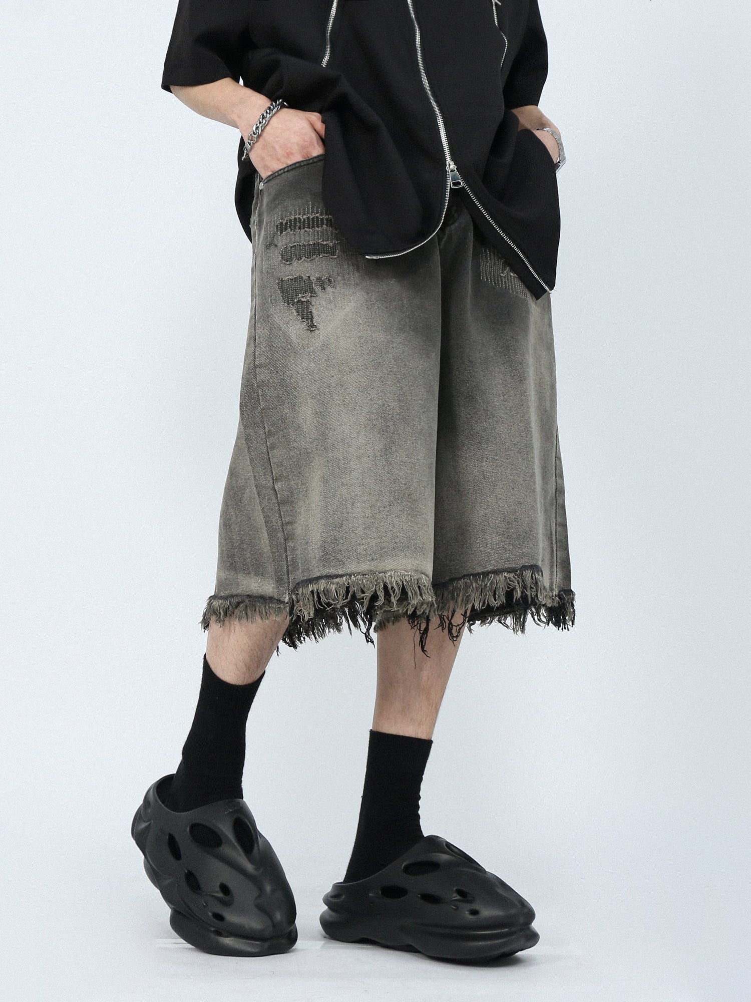 Pantaloncini larghi lavati in stile retrò