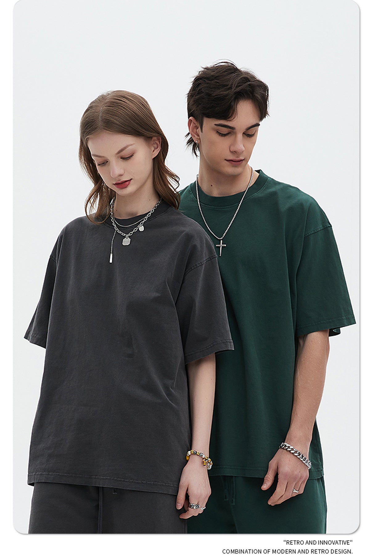 Oversize Washed Short-sleeve-T-shirt & Washed Short Sweatpants Setup