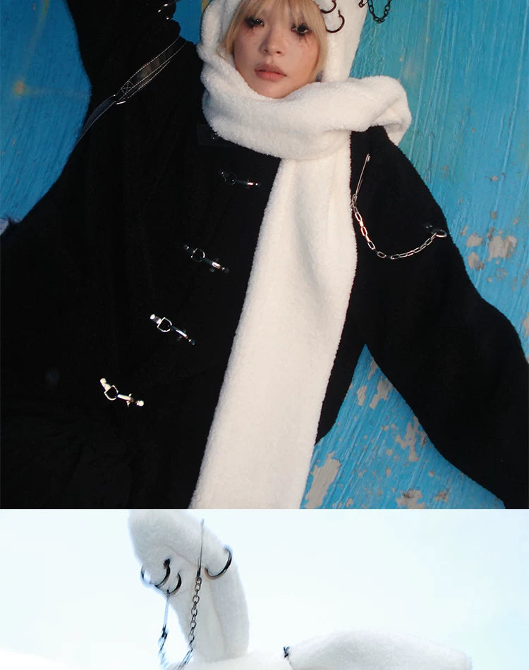 Rabbit Plush Ear Scarf Hat
