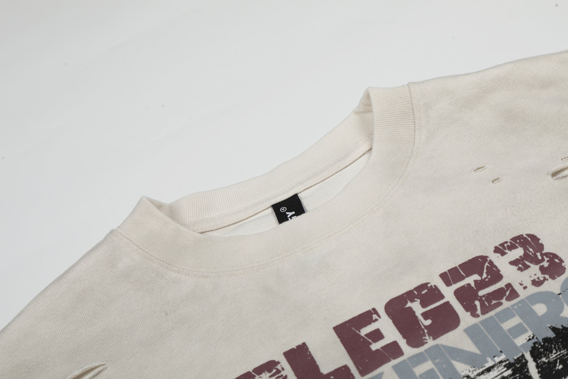 Graphic Print Dirty Dye Damage Short Sleeve T-Shirt