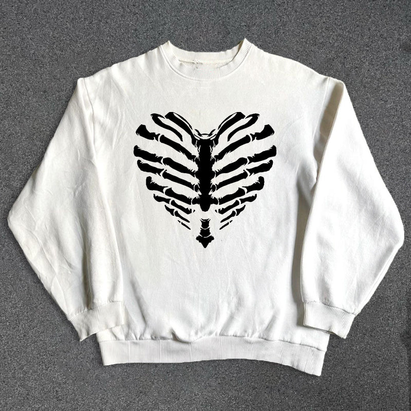 Skeleton Print Oversize Sweatshirt