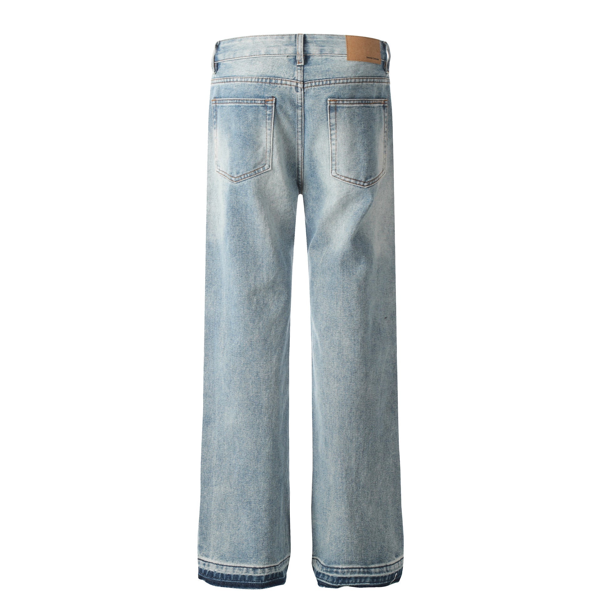 Letter Print Straight Denim Jeans