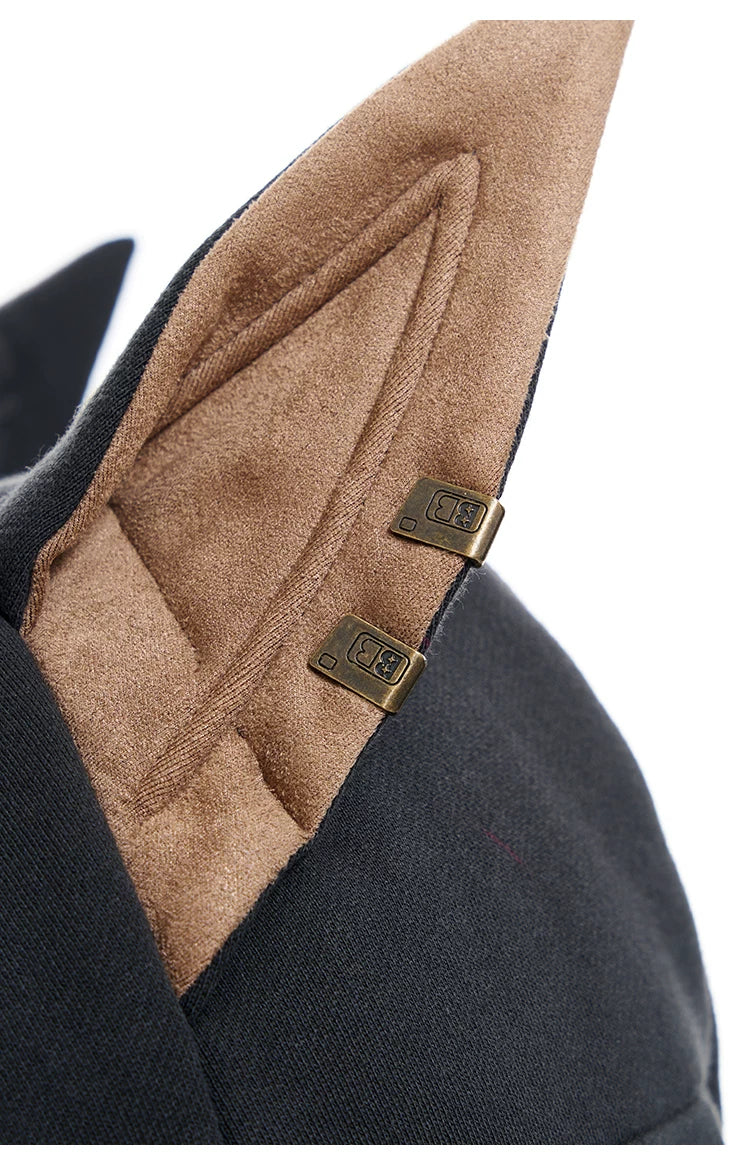 Ear Fleece Oversize Zipper Hoodie