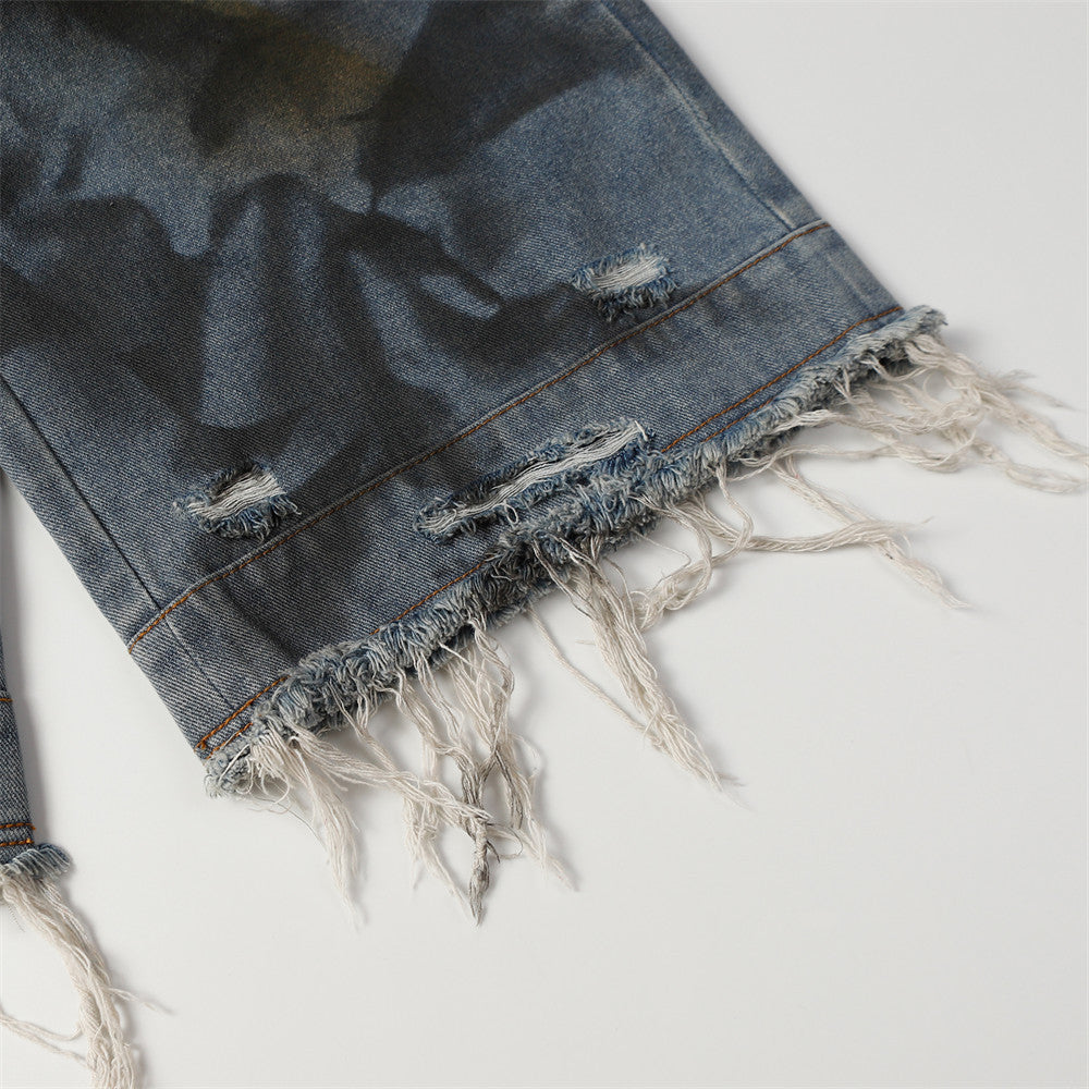 Wasteland Distressed Dirty denim Jort