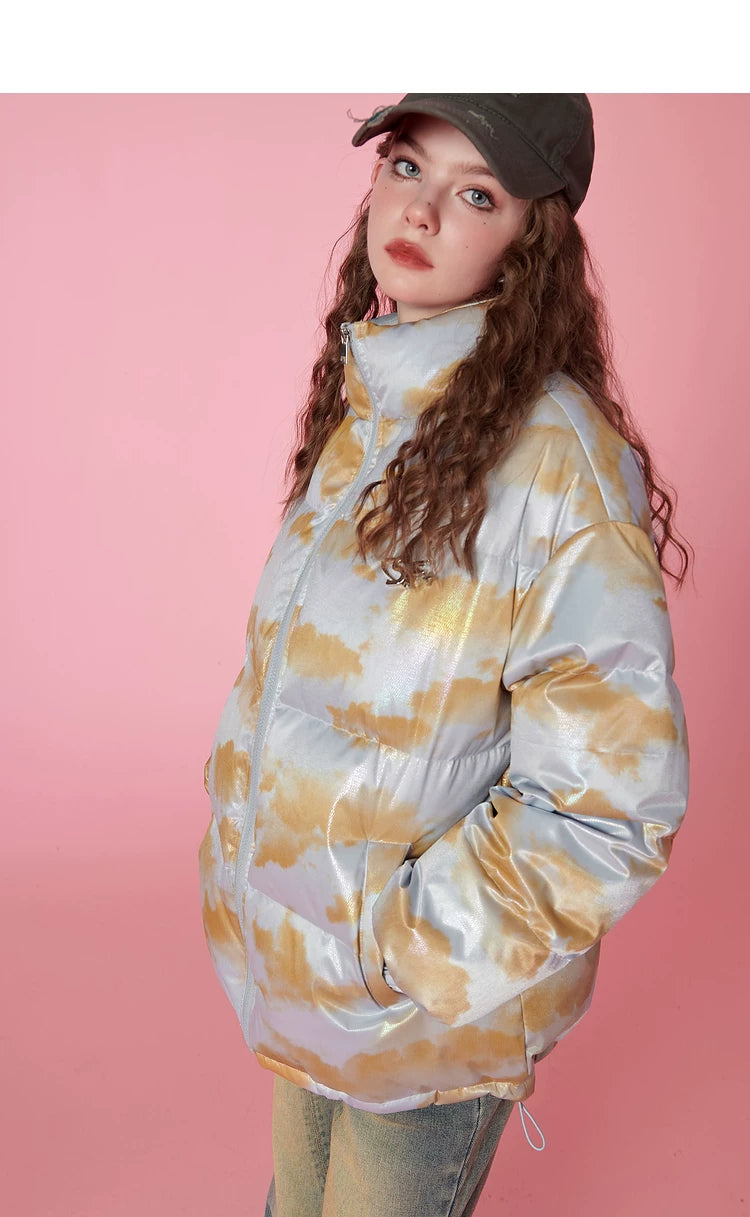 Oversize High-Neck White Duck Down Jacket