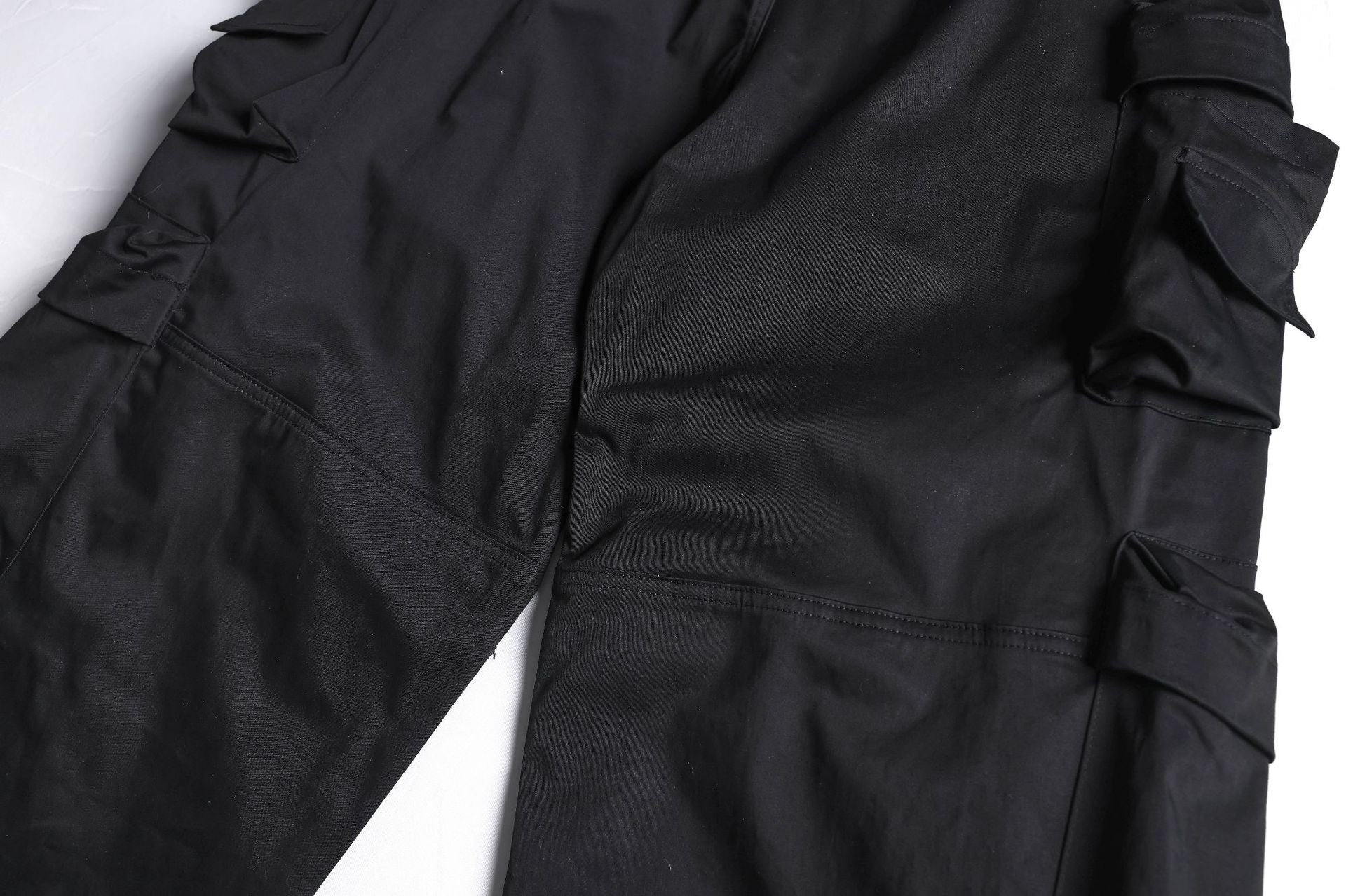Multi Pocket Letter Print Straight Cargo Pants