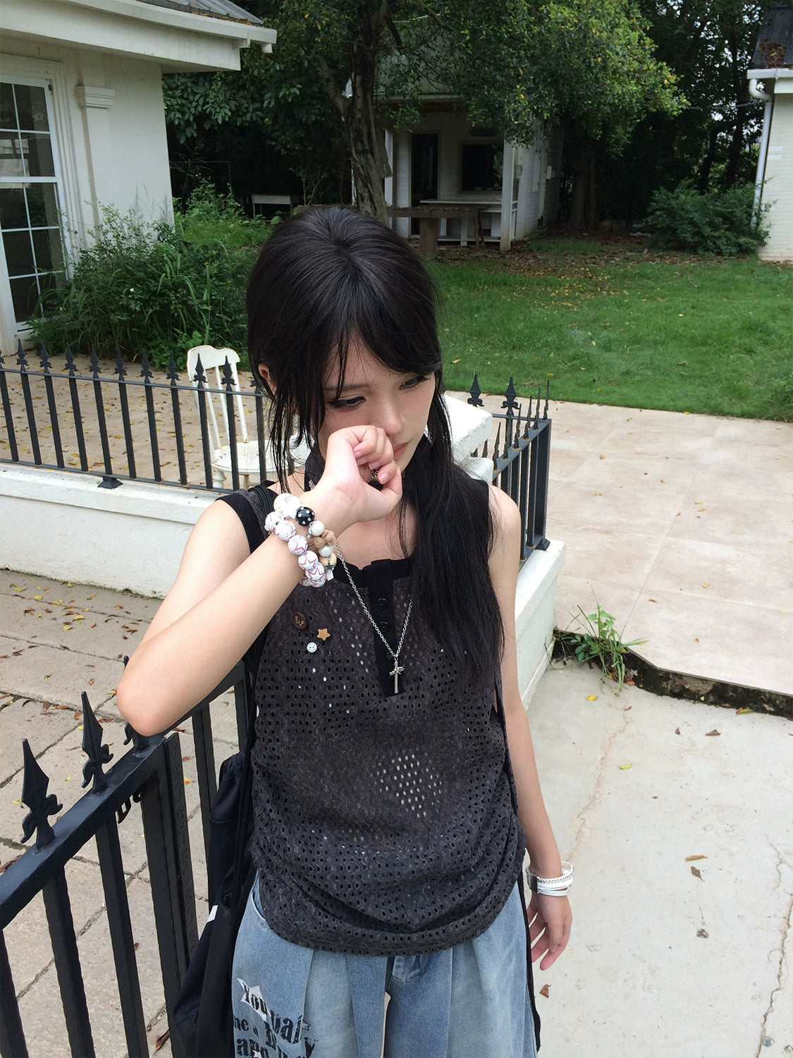 Strap Detail Oversize Tank Top