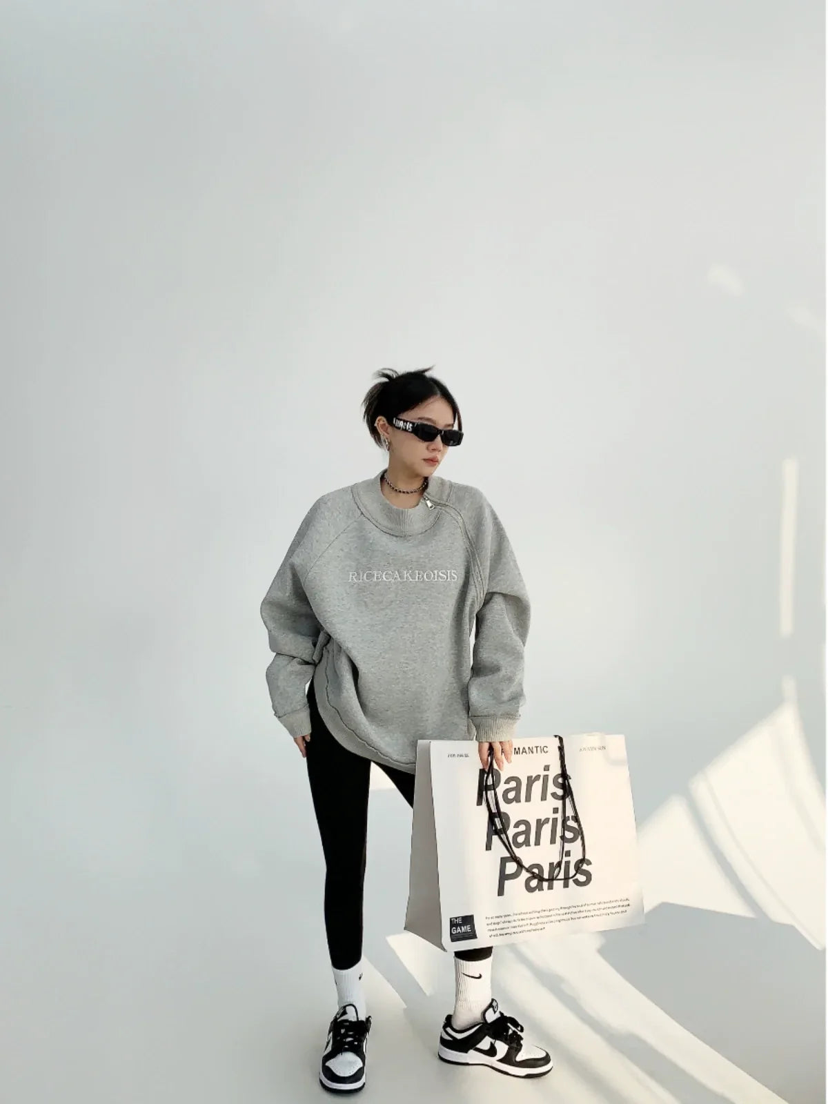 Side Zipper Design Oversized Heavyweight Sweatshirt