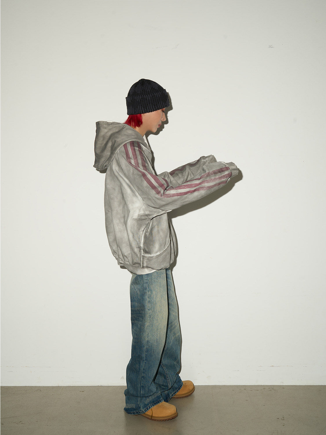 Letter Print Washed Oversize Hoodie
