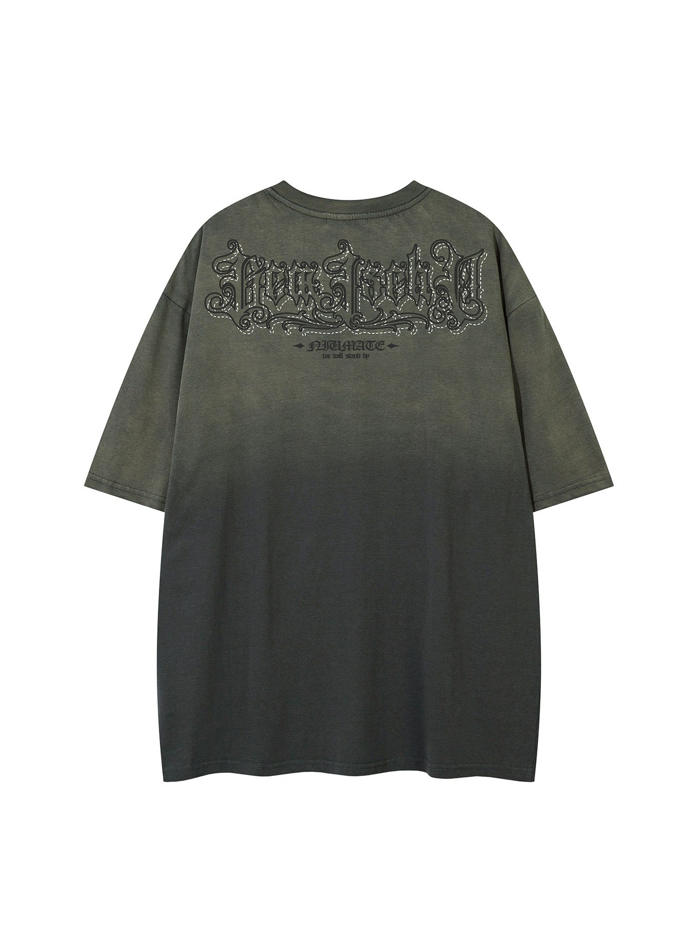Gradient Rhinestone Logo Print Short Sleeve T-Shirt