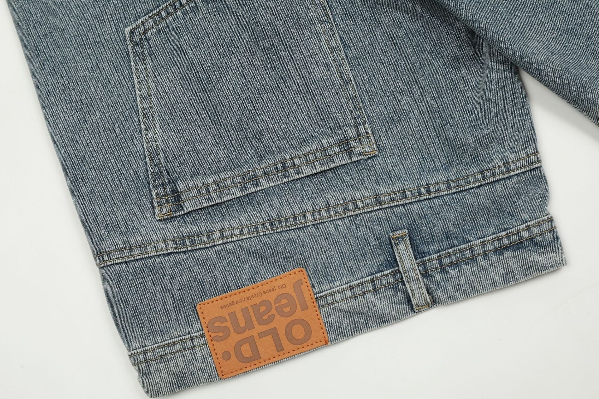 Washed Deconstruction Wide Leg Denim Jort