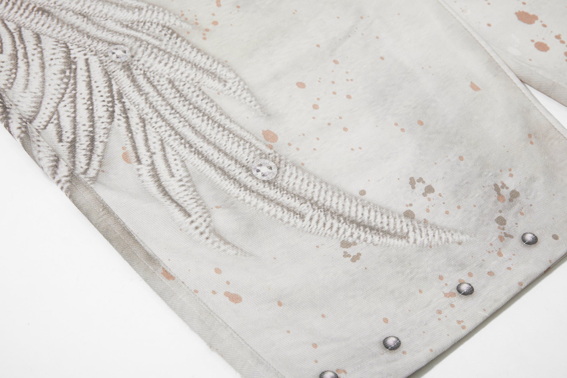 Studs Paint Wing Wide Leg Denim Jeans
