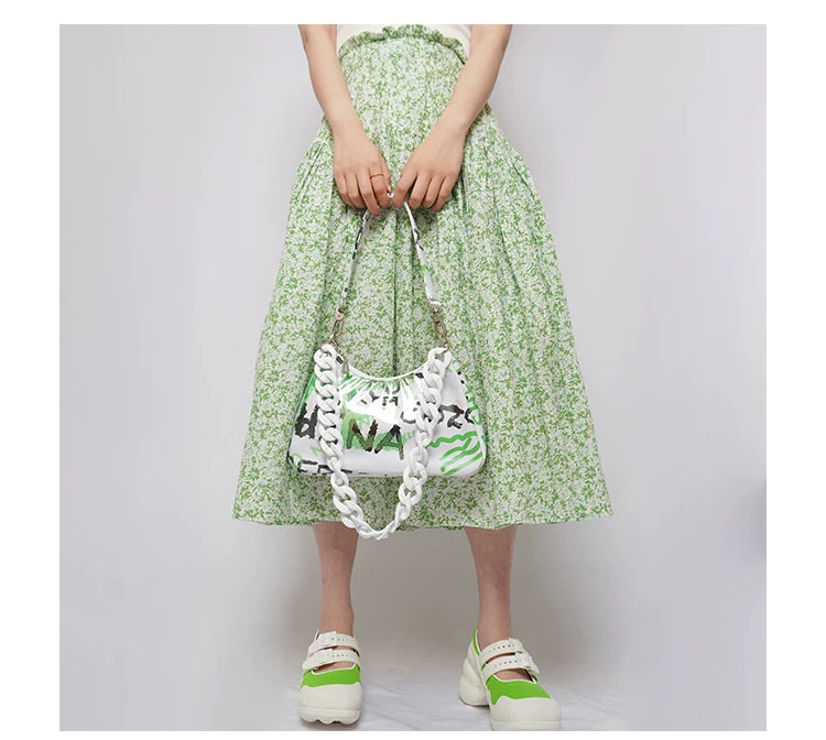 Graphic Design Chain Shoulder Bag