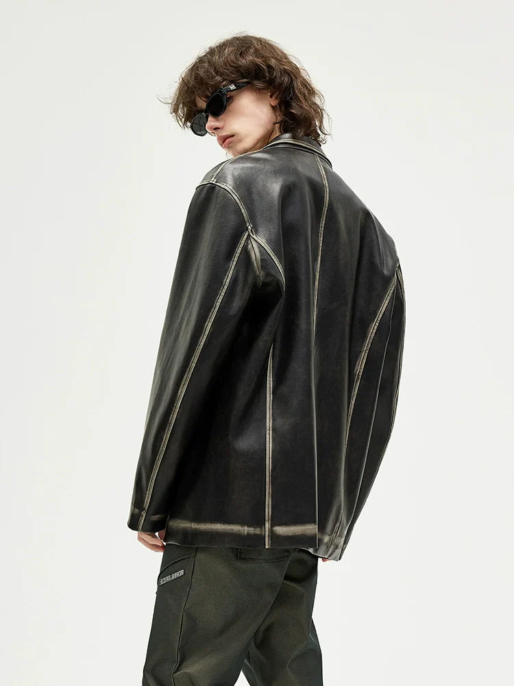 PU Leather Tailored Jacket
