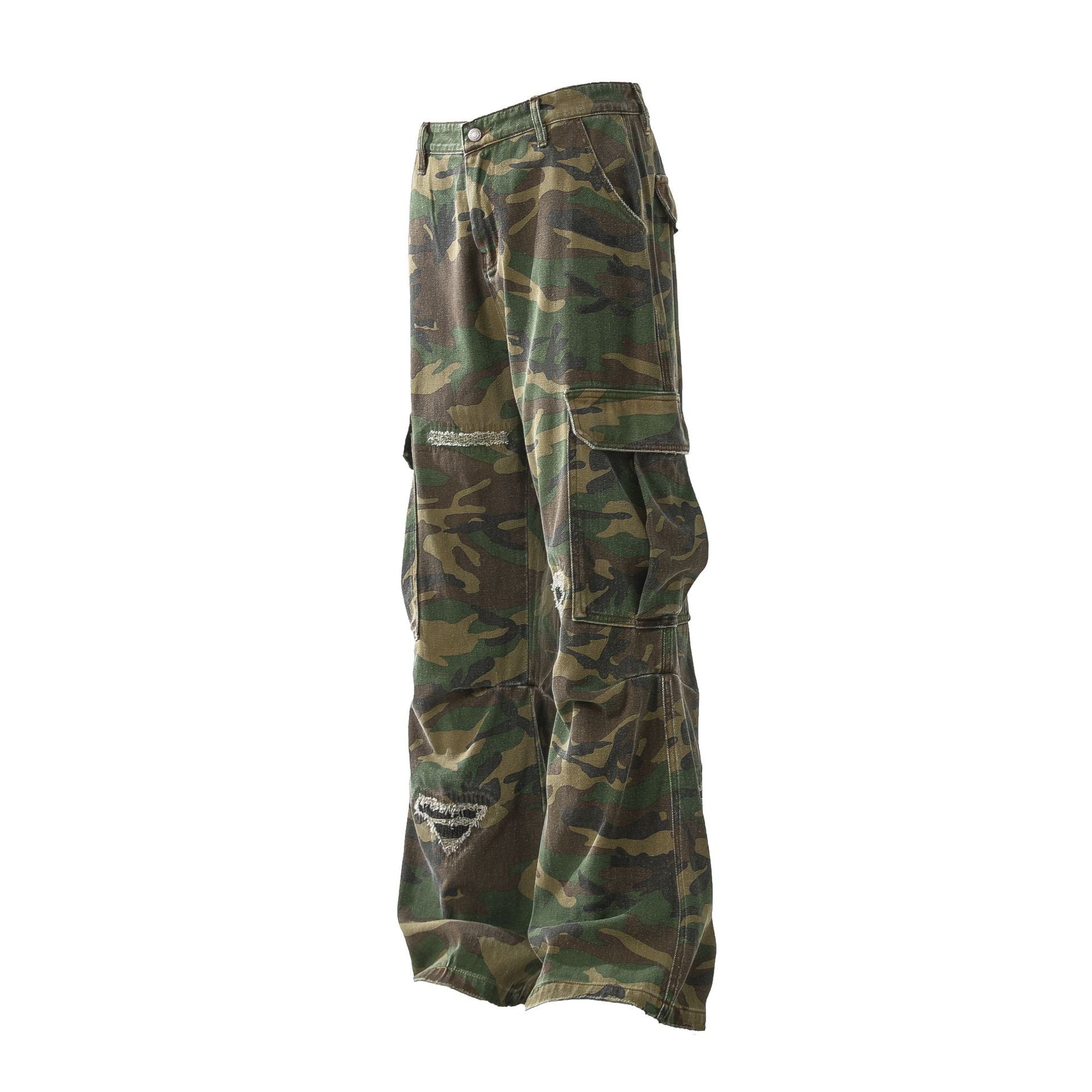 Camouflage Damage Cargo Pants