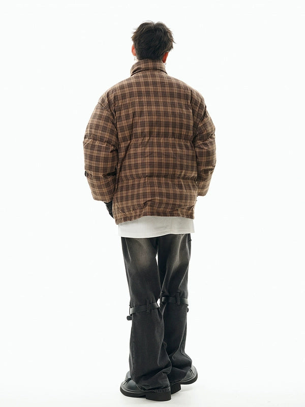 Plaid Oversized Bomber Jacket