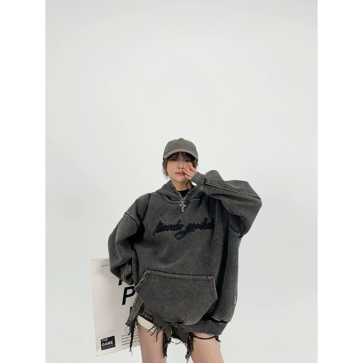 Logo Embroidery Unisex Oversized Hoodie